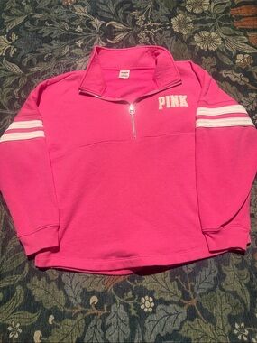 PINK Victoria's Secret' Hot Pink Quarter-Zip Pullover